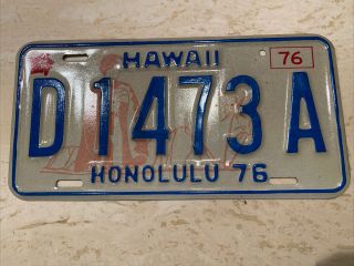 1976 Hawaii Dealer License Plate D 1473 A