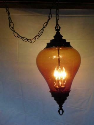 Mid Century Modern Hollywood Regency Swag Lamp Light Chandelier Hanging Pendant