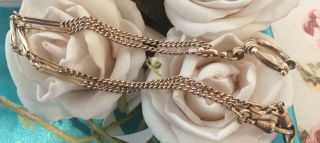 Antique Rose Gold Rg/gf Chain Necklace C1900 With Decorative Links & O Ring