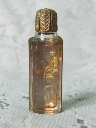 Vintage Rhinestone & Gold Miniature Perfume bottle West Germany 2