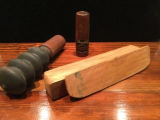 Vintage Faulks Wooden Duck Call & Squirrel Call (no Name)