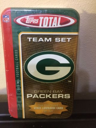 2005 Topps Total Green Bay Packers Tin Team Set With Aaron Rodgers Rookie