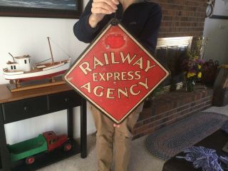 Vintage Railway Express Agency Sign Train Truck 2