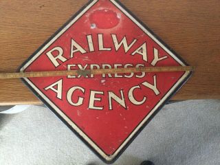 Vintage Railway Express Agency Sign Train Truck 3