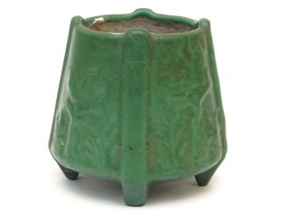 Antique Weller Pottery Arts & Crafts Matte Glaze Footed Buttressed Vase Jar