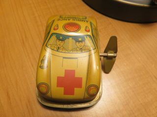 Vintage Tin Porsche Ambulance Wind Up 356