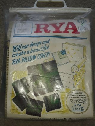 Vintage Girl Scout Rya Pillow Cover Kit Greens Blues Purples 12x12 5 Designs