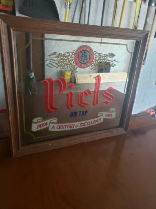 Vintage Piels On Tap Bar Mirror Beer Sign Allentown Pa A Century Of Excellence