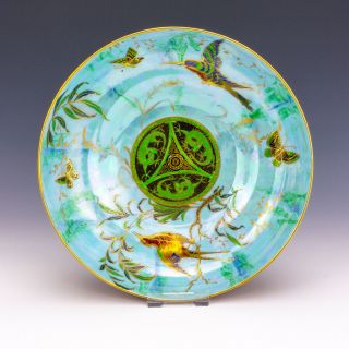 Aynsley Porcelain - Bird & Butterfly Decorated Lustre Bowl - Art Deco