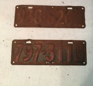 Vintage 1920’s Car License Plates From Illinois
