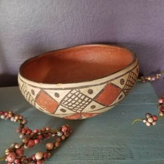 Antique Isleta Puebo Pottery Bowl Native American Indian