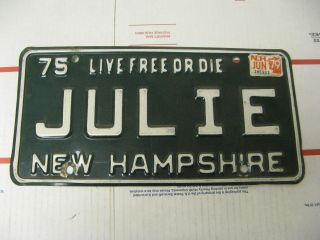 1975 75 1979 79 Hampshire Nh License Plate Vanity Julie