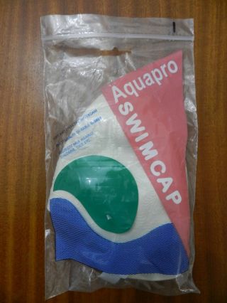 Vintage Aquapro Rubber Swim/bathing Cap Chin Strap 1