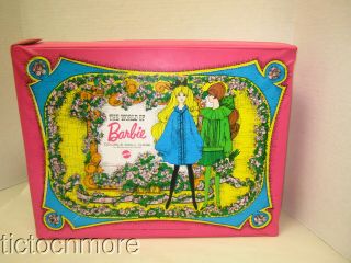 Vintage Mod Era World Of Barbie Double Doll Trunk Case 1967 Swirly - Que