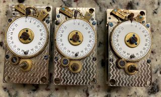 3 Antique E.  Howard & Co.  72 Hr Time Lock Safe Vault Clock Mechanism Locksmith