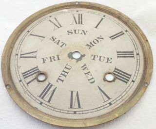 Antique En Welch Double Dial Calendar Clock Top Dial Parts Repair