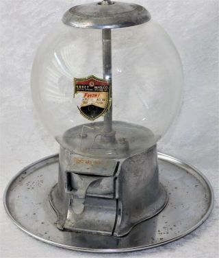 Antique Abbey 5 Cent Peanut Gumball Candy Stand Vending Machine