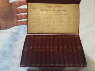 Antique 13 Volume Set Of Shakespear Mini Books Handy Stratford Edition 1890