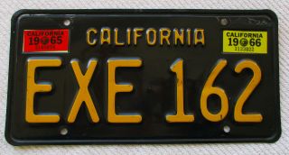 1963 (base) California Passenger License Plate With Fantastic 1965 And 1966 Year