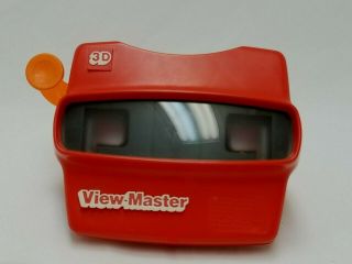 Vintage Red Viewmaster 3d View - Master Viewer Toy W/ View Card & 9 More