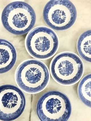 Blue Willow Buffalo China Set 10 Vintage Small Bowls Ramekins Side Sauce Dishes