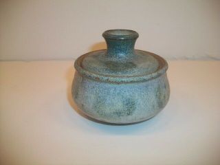 Vintage Bob Eckels Studio Art Pottery Jar W/lid Midcentury Stoneware