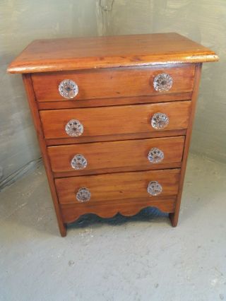 Antique Miniature Pine Chest Of Drawers