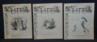 3 Vtg.  1884 Complete Issues Of Life Magazines - James Blaine 2