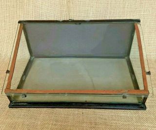 Antique Vintage Vtg Slant Glass Front Countertop Showcase Or Display Case