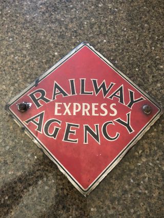 Antique Railway Express Agency Porcelain Sign