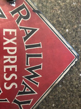 Antique Railway Express Agency Porcelain Sign 3