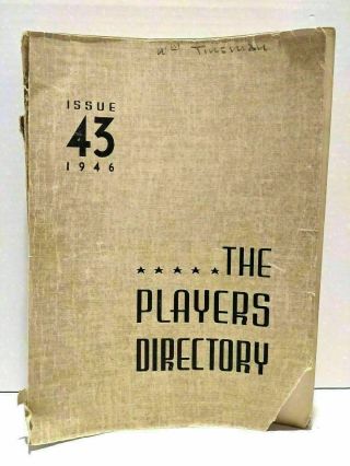 The Academy Players Directory March 1946 Lucille Ball Roy Rogers Abbott Costello