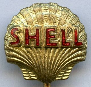 Vintage Mobil Oil Gas Petroleum Shell Enamel Advertising Badge Pin
