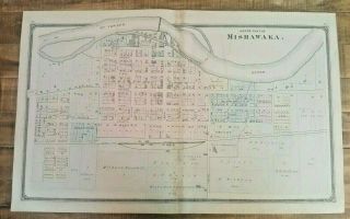 Antique Map 1875 - North Part Of Mishawaka/st.  Joseph County,  Indiana /hist Atlas
