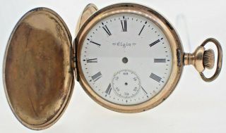 Antique 16 Size Elgin 15 Jewel Wind Hunter Pocket Watch Grade 152 Gold Filled