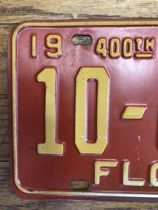 FLORIDA 1965 license plate 400th anniversary 10 - 62123 2