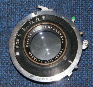 Vtg Carl Zeiss Jena Tessar 135mm F/4.  5 Lens Comprrpid Shutter Is Slow.  Lo Start