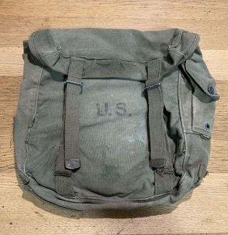 Vintage Ww2 1945 Us Military Indianapolis Tent & Awning Co.  Bag Military Surplus