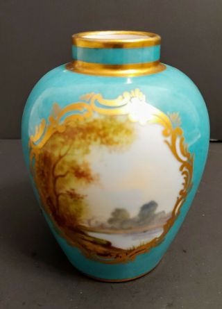 WOW Antique Sevres Porcelain Hand Painted Vase Signed & Marked 3