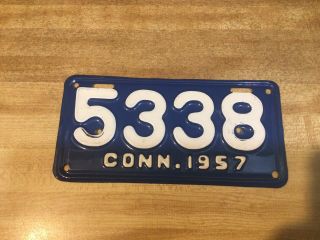 Scarce Vintage 1957 Connecticut Motorcycle License Plate (5338)
