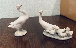 Vintage Lladro Spain White Goose Duck Handmade Porcelain Figurine