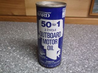 H543 Vintage Montgomery Ward Outboard Motor Can Full