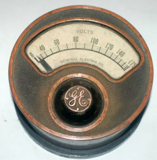 General Electric Antique Industrial Ge Volt Meter Gauge 7 Inch Steampunk