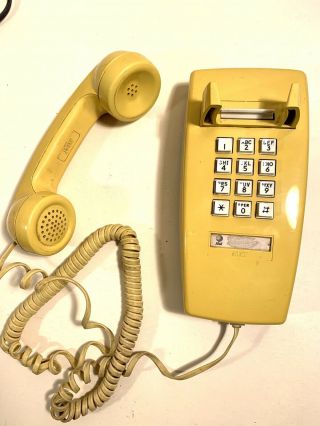 Vintage 80s At&t Corded Wall Phone Yellow Push Button Touchtone Strangers Things