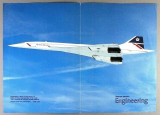 British Airways Concorde Airline Poster Ba Supersonic June 1990