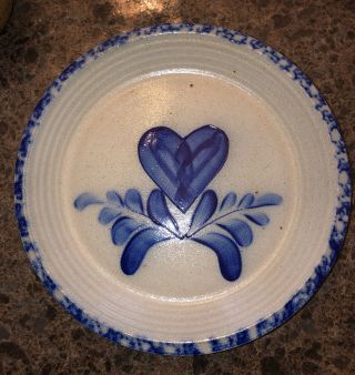 Vintage Eldreth Pottery Pie Plate Salt Glazed Stoneware 1998 Pennsylvania
