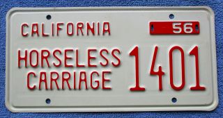 1956 California Horseless Carriage License Plate,  Nos