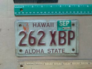 License Plate,  Hawaii,  Motorcycle,  1984,  King Kamehameha,  262 Xbp