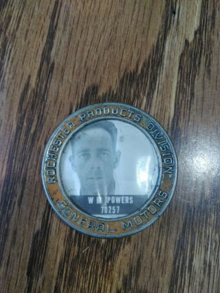 Vintage General Motors Rochester Products Division Employees Badge