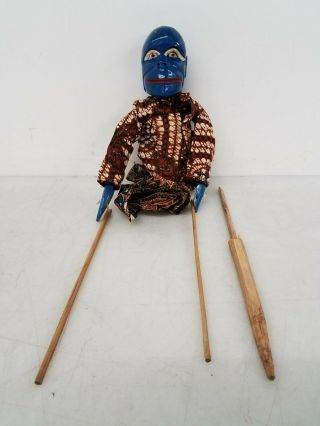 Vintage Thai - Indonesian - Burmese 22 " Wood Marionette Stick Puppet Ut